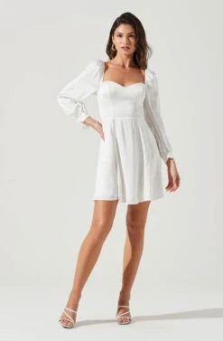 Windsor Sweetheart Neck Long Sleeve Mini Dress
