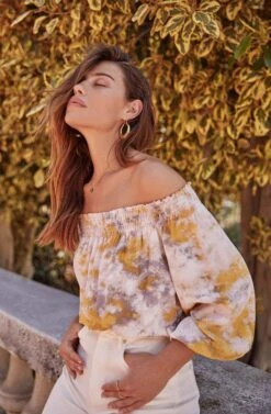 In A Daze Off Shoulder Tie Dye Top