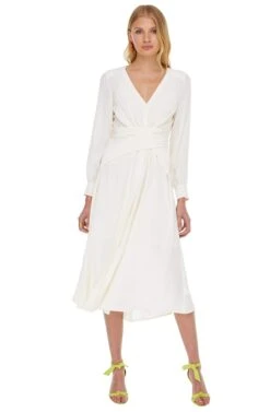 Perspective Midi Dress -Sundress Haven ACDR100128 CREAM 01