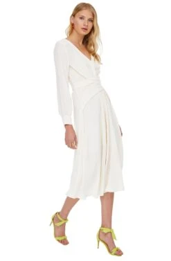 Perspective Midi Dress -Sundress Haven ACDR100128 CREAM 02