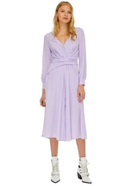 Perspective Midi Dress -Sundress Haven ACDR100128 LILAC 01