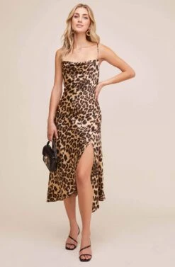 Gaia Animal Midi Dress -Sundress Haven ACDR100133B LEOPARD PRINT 1