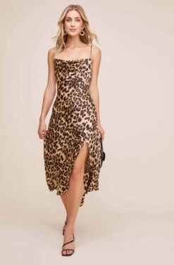 Gaia Animal Midi Dress -Sundress Haven ACDR100133B LEOPARD PRINT 2