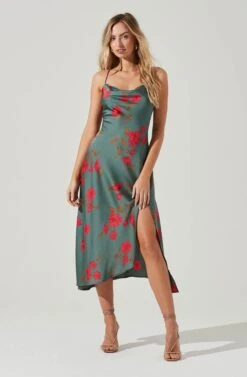 Gaia Floral Midi Dress 30 Gaia Floral Midi Dress -Sundress Haven ACDR100133D TEAL RASPBERRYFLORAL 1