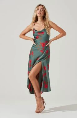 Gaia Floral Midi Dress 32 Gaia Floral Midi Dress -Sundress Haven ACDR100133D TEAL RASPBERRYFLORAL 2