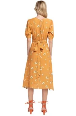 Oakley Floral Midi Dress -Sundress Haven ACDR100145 APRICOT FLORAL 3