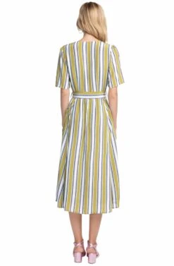 Scout Striped Midi Dress -Sundress Haven ACDR100209 MOSS MULTI STRIPE 3