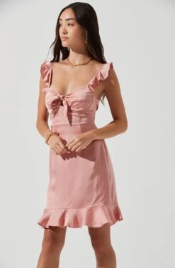 Marla Ruffle Mini Dress -Sundress Haven ACDR100224B ROSE 0186