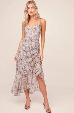 Mariah Python Midi Dress