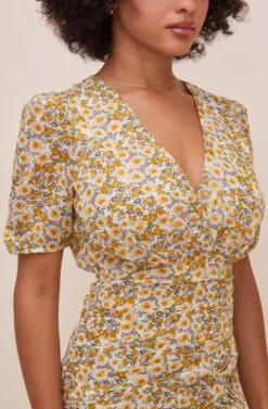 Lucky Me Floral Mini Dress -Sundress Haven ACDR100391 MUSTARDBLUEDAISYFLORAL 5