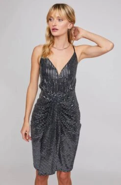 Night Owl Metallic Bodycon Dress -Sundress Haven ACDR100393 MIRROR MIRROR 2