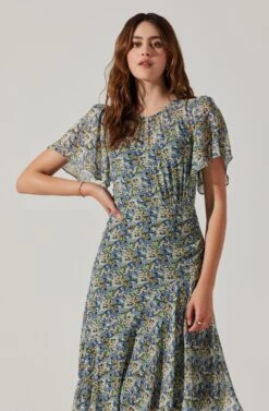 Mirella Floral Midi Dress -Sundress Haven ACDR100436 BLACKBLUEFLORAL 5