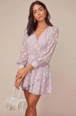 Aja Long Sleeved Dress 8 Aja Long Sleeved Dress -Sundress Haven ACDR100455B LAVENDER 2