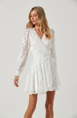 Aja Burnout Wrap Front Mini Dress 8 Aja Burnout Wrap Front Mini Dress -Sundress Haven ACDR100455D WHITE 2
