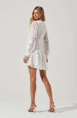 Aja Burnout Wrap Front Mini Dress 9 Aja Burnout Wrap Front Mini Dress -Sundress Haven ACDR100455D WHITE 4