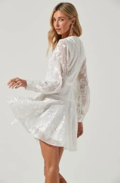 Aja Burnout Wrap Front Mini Dress 7 Aja Burnout Wrap Front Mini Dress -Sundress Haven ACDR100455D WHITE 5