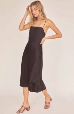 Trinity Chevron Midi Dress -Sundress Haven ACDR100475 BLACK 2A