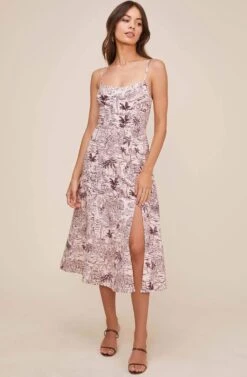 Keilani Tropical Midi Dress -Sundress Haven ACDR100545 BLOSSOM TROPICAL PRINT 1