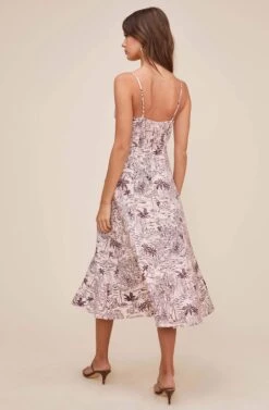 Keilani Tropical Midi Dress -Sundress Haven ACDR100545 BLOSSOM TROPICAL PRINT 4