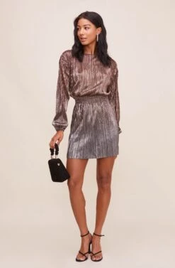 Janelle Metallic Ombre Dress -Sundress Haven ACDR100637 BLUSH SILVEROMBRE 2