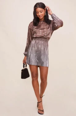 Janelle Metallic Ombre Dress -Sundress Haven ACDR100637 BLUSH SILVEROMBRE 3