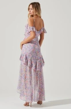 Pemberley Floral High Low Dress -Sundress Haven ACDR100638D PINKMULTIFLORAL5 0518
