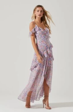 Pemberley Floral High Low Dress -Sundress Haven ACDR100638D PINKMULTIFLORAL 0498
