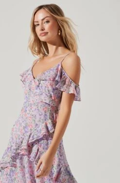 Pemberley Floral High Low Dress -Sundress Haven ACDR100638D PINKMULTIFLORAL 0508