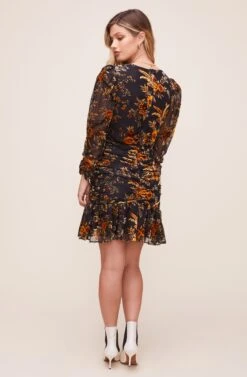 Rosalind Floral Dress -Sundress Haven ACDR100731BV BLACK GOLD MULTI FLORAL 3