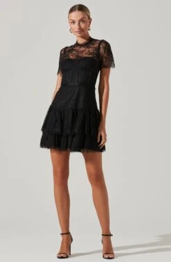 Leilani Lace Bustier Mini Dress -Sundress Haven ACDR100765 BLACK 1