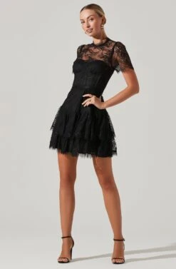 Leilani Lace Bustier Mini Dress -Sundress Haven ACDR100765 BLACK 2