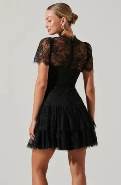 Leilani Lace Bustier Mini Dress -Sundress Haven ACDR100765 BLACK 5