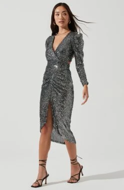 Jayla Metallic Sequin Cutout Dress