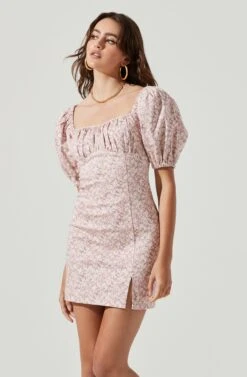 Wendy Floral Puff Sleeve Mini Dress 6 Wendy Floral Puff Sleeve Mini Dress -Sundress Haven ACDR100952B MAUVEMULTIFLORAL 2 3bdb7916 f1e0 4f1a 8714 1438896490b4