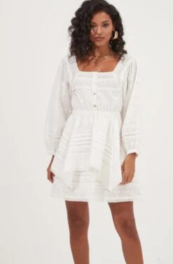 Pacoima Ruffle Pointelle Mini Dress