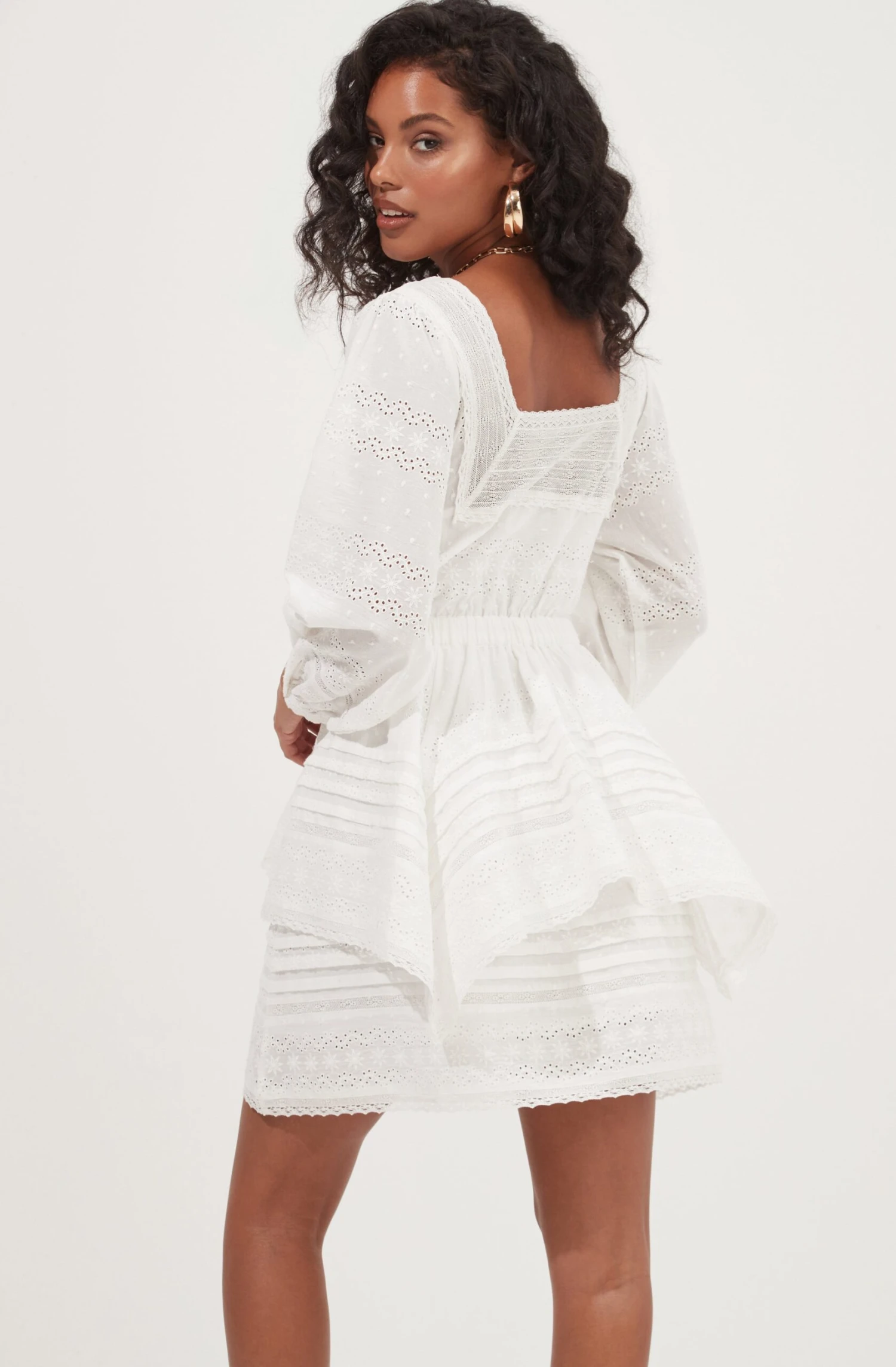 Pacoima Ruffle Pointelle Mini Dress 2 Pacoima Ruffle Pointelle Mini Dress - Image 2