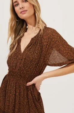 Garden State Tiered Floral Midi Dress -Sundress Haven ACDR100967 BLACK RUSTDITSY 4