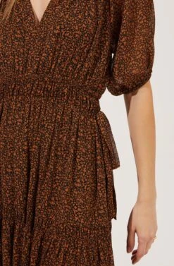 Garden State Tiered Floral Midi Dress -Sundress Haven ACDR100967 BLACK RUSTDITSY 5