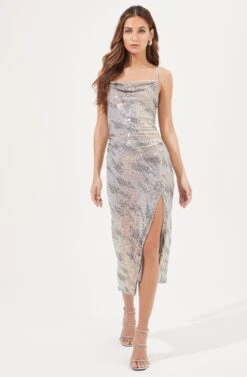 Hollywood Sequin Midi Dress 8 Hollywood Sequin Midi Dress -Sundress Haven ACDR101029 SILVER PINKMULTI 1