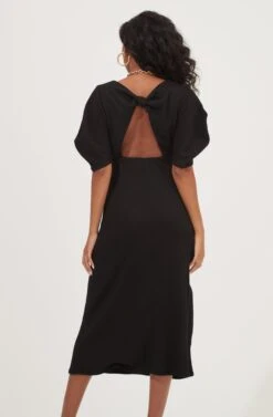Normandie Cutout Puff Sleeve Midi Dress -Sundress Haven ACDR101056 BLACK 5 02de61eb 6bd9 49bf af5b aeb63c6ed822