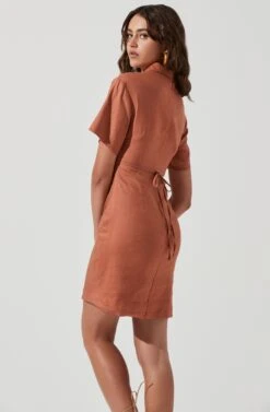 Fresca Cutout Mini Dress 16 Fresca Cutout Mini Dress -Sundress Haven ACDR101157 TERRACOTTA 0097