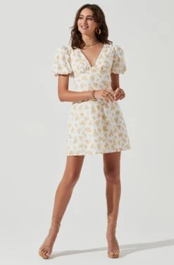 Lovegrove Floral Puff Sleeve Mini Dress