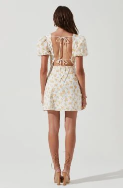 Lovegrove Floral Puff Sleeve Mini Dress -Sundress Haven ACDR101185 WHITEYELLOWFLORAL 0167