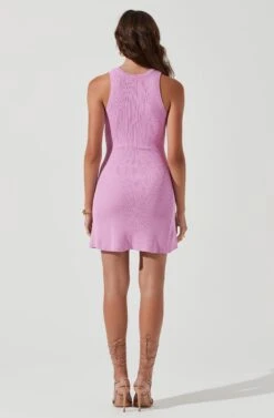 Meera Ribbed Knit Mini Dress -Sundress Haven ACDR101189 PINKORCHID 0418