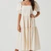 Ilana Puff Sleeve Tiered Midi Dress