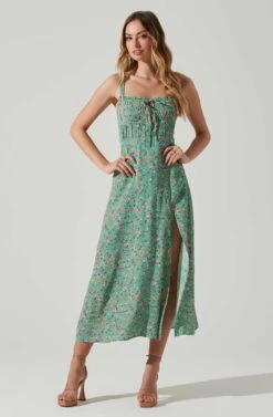 Elsie Floral Midi Dress 16 Elsie Floral Midi Dress -Sundress Haven ACDR101374V GREENMAGENTADITSY 1