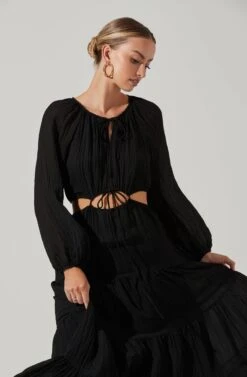 Freya Cutout Midriff Maxi Dress 16 Freya Cutout Midriff Maxi Dress -Sundress Haven ACDR101375S BLACK 08461