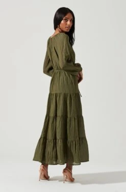 Freya Cutout Midriff Maxi Dress 23 Freya Cutout Midriff Maxi Dress -Sundress Haven ACDR101375S OLIVE 1725
