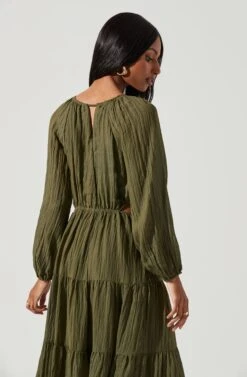 Freya Cutout Midriff Maxi Dress 22 Freya Cutout Midriff Maxi Dress -Sundress Haven ACDR101375S OLIVE 1728