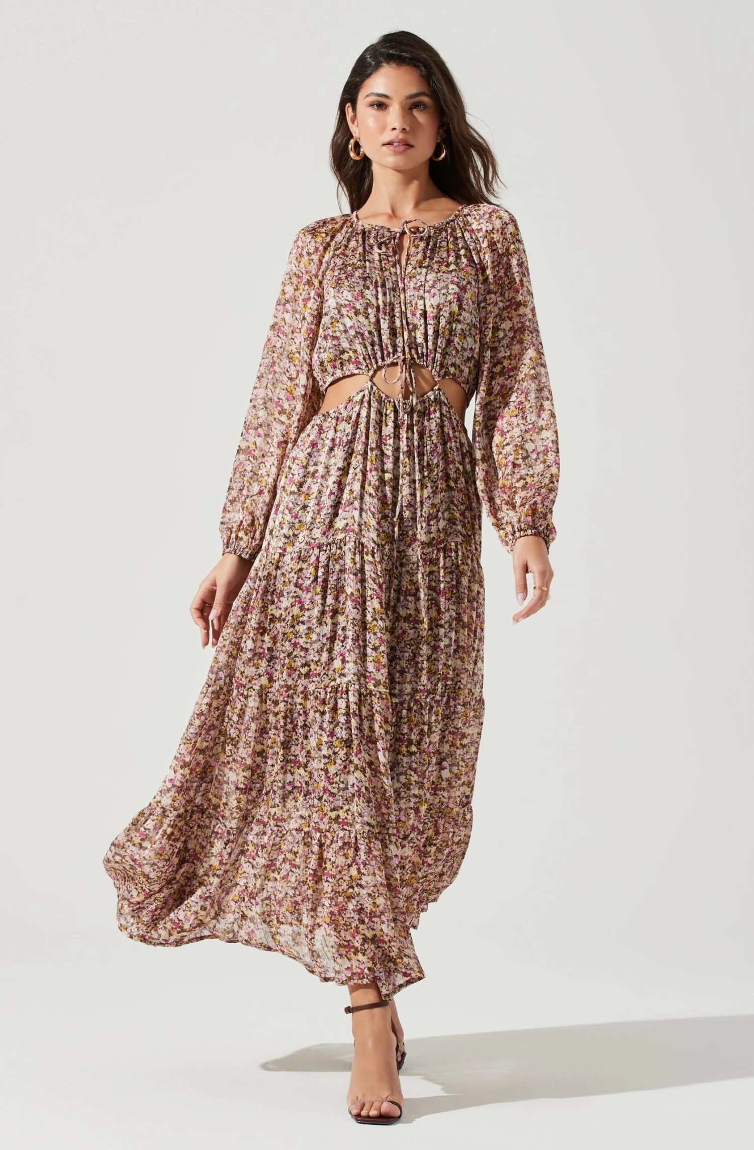 Freya Floral Cutout Midriff Maxi Dress 1 Freya Floral Cutout Midriff Maxi Dress